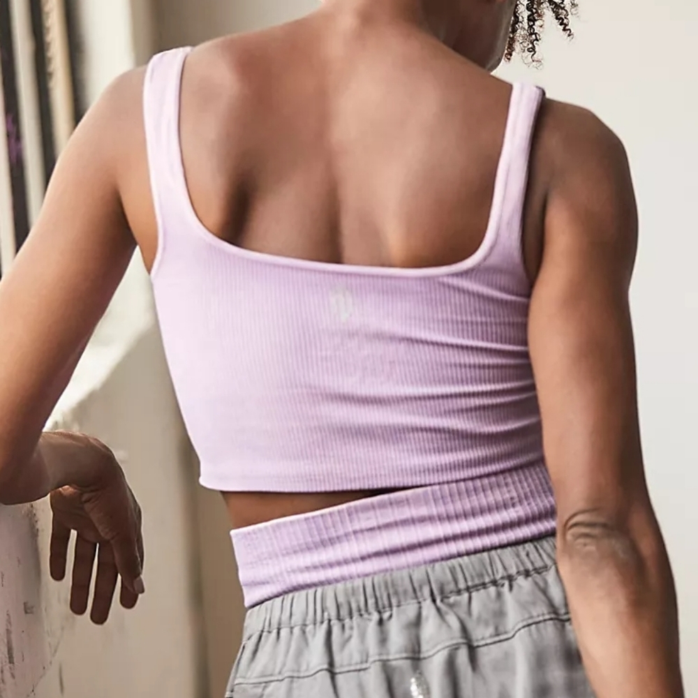 Free People Happiness Runs Square Neck Crop Washed Black - Picture 8 of 11